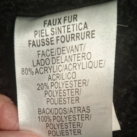 Lucky Brand Fuax Black Shearling Jacket - Picture 5 of 7